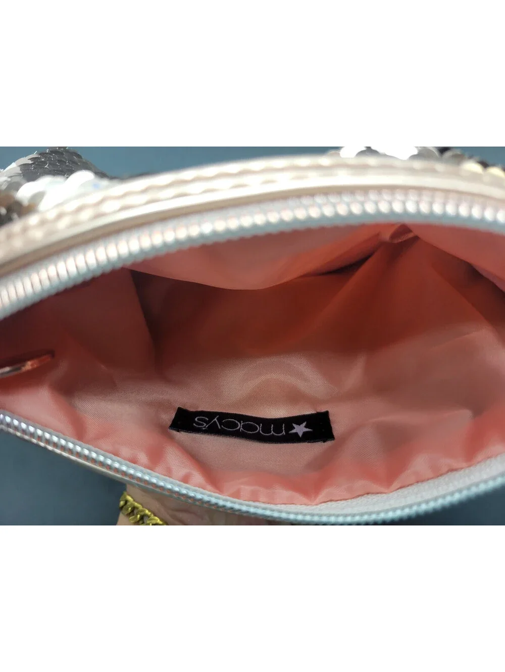 6 x  Reversible Sequin Makeup Cosmetic Pouch Travel Bag Rose Gold / White